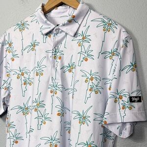 Waggle Men's Coconut Grove Palm Golf Polo Shirt